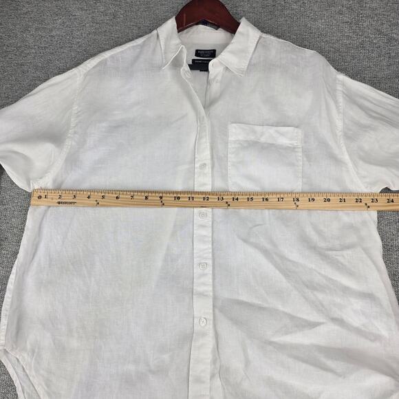 J.CREW MENS BAIRD MCNUTT IRISH LINEN OVERSIZED SHIRT SIZE MP WHITE LONG SLEEVE - Picture 7 of 13